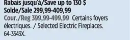 Canadian Tire Selected Electric Fireplaces offer