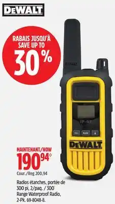 Canadian Tire 300´ Range Waterproof Radio offer