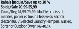 Canadian Tire Type A Selected Laundry Hampers, Basket, Sorter or Outdoor Dryer offer