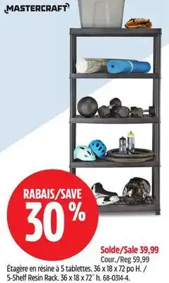 Canadian Tire Mastercraft 5-Shelf Resin Rack offer