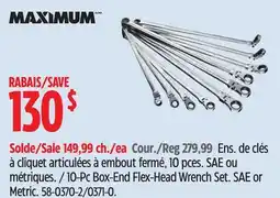 Canadian Tire MAXIMUM 10-Pc Box-End Flex-Head Wrench Set offer