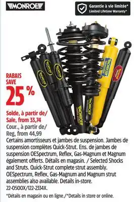 Canadian Tire MONROE Selected Shocks and Struts offer