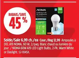 Canadian Tire NOMA 60W A19 LED Light Bulbs, 2-Pk offer