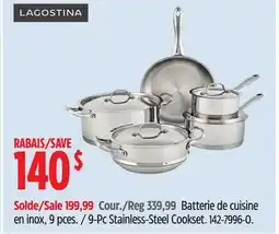 Canadian Tire 9-Pc Stainless-Steel Cookset offer
