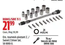 Canadian Tire Mastercraft Swivel Z Driver Set offer