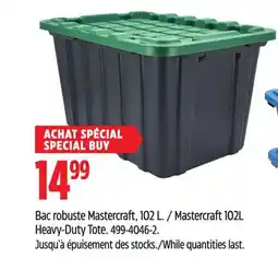 Canadian Tire Mastercraft 102L Heavy-Duty Tote offer
