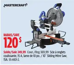 Canadian Tire 10˝ Sliding Mitre Saw, 15A offer