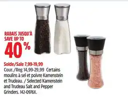 Canadian Tire Selected Kamenstein and Trudeau Salt and Pepper Grinders offer