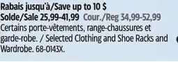 Canadian Tire Selected Clothing and Shoe Racks and Wardrobe offer
