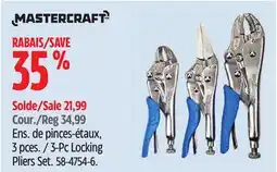 Canadian Tire MASTERCRAFT 3-Pc Locking Pliers Set offer