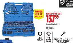 Canadian Tire Mastercraft 233 PC 60 DENTS TEETH ¼ PO/, ⅜ PO/, ½ PO/ DRIVE SIZES offer