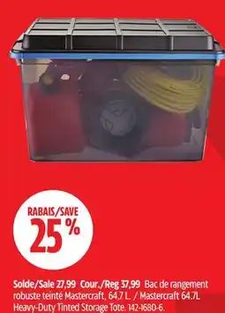 Canadian Tire Mastercraft 64.7L Heavy-Duty Tinted Storage Tote offer