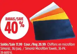 Canadian Tire Simoniz Microfibre Towels, 36-Pk offer