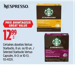 Canadian Tire Selected Starbucks Vertuo Capsules, 8-Ct or 10-Ct offer