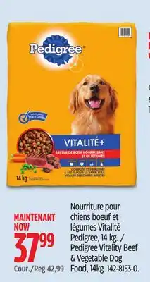 Canadian Tire Pedigree Vitality Beef & Vegetable Dog Food, 14kg offer