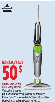 Canadian Tire Bissell PowerFresh Hard Floor Steam Mop with Scrubbing Power offer