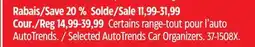 Canadian Tire Selected AutoTrends Car Organizers offer