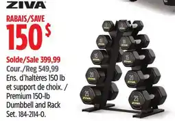 Canadian Tire Ziva Premium 150-lb Dumbbell and Rack Set offer