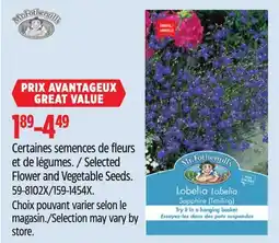 Canadian Tire Mr. Fothergill's Selected Flower and Vegetable Seeds offer