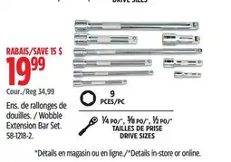 Canadian Tire Mastercraft Wobble Extension Bar Set offer