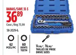 Canadian Tire Mastercraft Mechanic's Tool Set with Case, Nickel-Plated, SAE/Metric, 62-pc offer