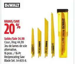 Canadian Tire DEWALT 16-Pc Reciprocating Saw Blade Set offer