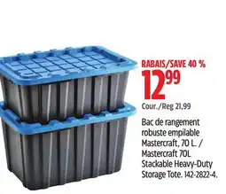 Canadian Tire Mastercraft 70L Stackable Heavy-Duty Storage Tote offer