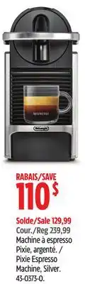 Canadian Tire Pixie Espresso Machine, Silver offer