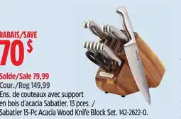 Canadian Tire Sabatier 13-Pc Acacia Wood Knife Block Set offer
