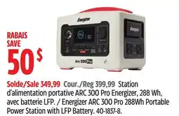 Canadian Tire Energizer ARC 300 Pro 288Wh Portable Power Station with LFP Battery offer