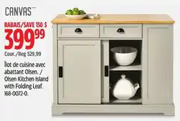 Canadian Tire Olsen Kitchen Island with Folding Leaf offer