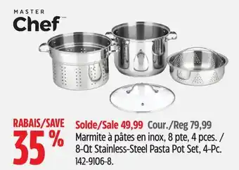Canadian Tire MASTER Chef 8-Qt Stainless-Steel Pasta Pot Set, 4-Pc offer