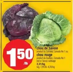 Super C Chou de Savoie ou chou rouge | Red or Savoy cabbage offer