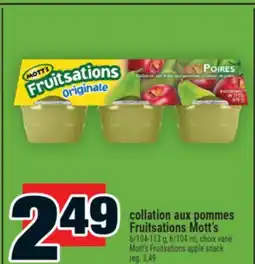 Super C COLLATION AUX POMMES FRUITSATIONS MOTT'S | MOTT'S FRUITSATIONS APPLE SNACK offer