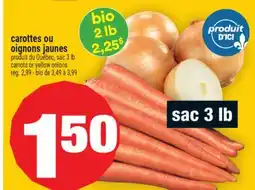 Super C CAROTTES OU OIGNONS JAUNES | CARROTS OR YELLOW ONIONS offer