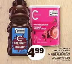 Marché Bonichoix COMPLIMENTS HOT CHOCOLATE MIX (500 g), OR CHOCOLATE SYRUP (700 mL) offer