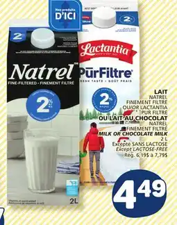 Marché Bonichoix NATREL FINEMENT FILTRÉ MILK OR CHOCOLATE MILK offer