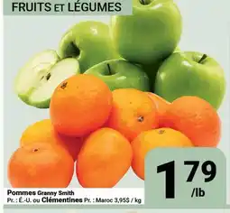 Pasquier Pommes Granny Smith Pr. : E.-U. ou Clémentines Pr. : Maroc offer