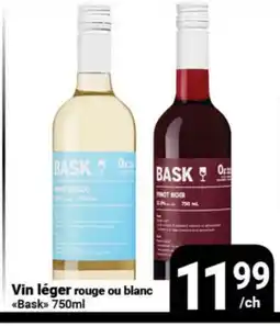 Pasquier Vin léger rouge ou blanc Bask offer
