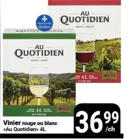 Pasquier Vinier rouge ou blanc Au Quotidien offer