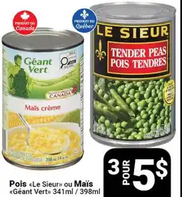 Pasquier Pois Le Sieur ou Maïs Géant Vert offer