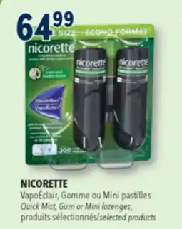 Familiprix NICORETTE Quick Mist, Gum or Mini lozenges, selected products offer