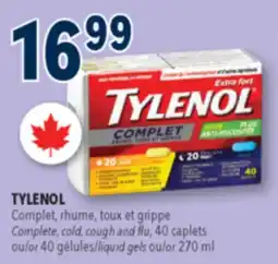 Familiprix TYLENOL, Complete, cold, cough and flu, 40 caplets or 40 liquid gels or offer