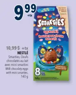 Familiprix NESTLÉ, Smarties, Milk chocolaty eggs with mini smarties offer
