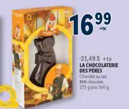 Familiprix LA CHOCOLATERIE DES PÈRES, Milk chocolate, 225 g to 300 g offer