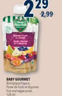 Familiprix BABY GOURMET, Organic, Fruit and veggie puree offer