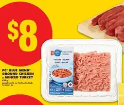 No Frills PC blue menu ground chicken or minced turkey offer