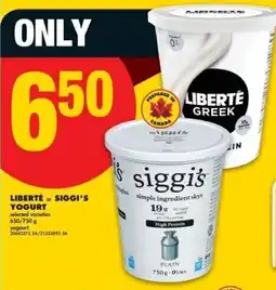No Frills Liberté or siggi's yogurt offer