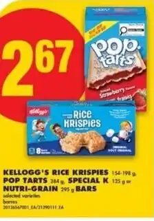 No Frills Kellogg's rice krispies or pop tarts, special k or nutri-grain bars offer