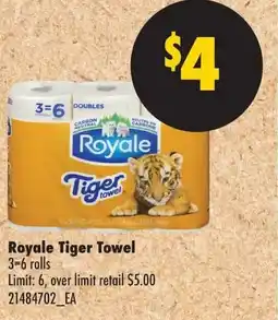No Frills Royale Tiger Towel offer